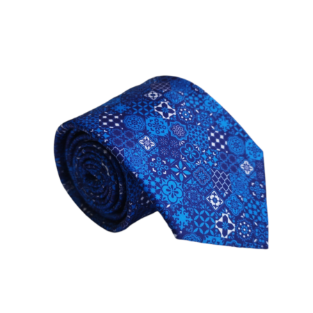Gravata de seda azul